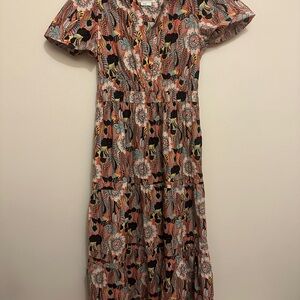 Anthropologie Floral Print Maxi Dress